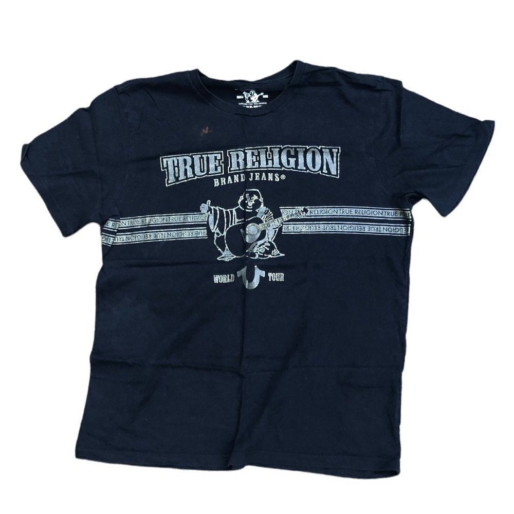 TRUE Religion T Shirt New Craft Short Sleeve Large Black